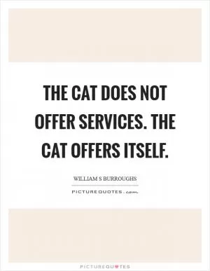 The cat does not offer services. The cat offers itself Picture Quote #1