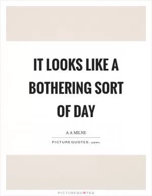 It looks like a bothering sort of day Picture Quote #1
