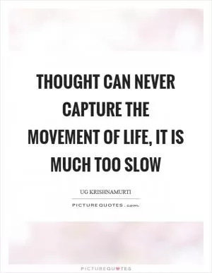 Thought can never capture the movement of life, it is much too slow Picture Quote #1