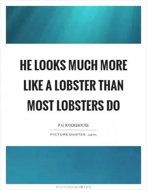 He looks much more like a lobster than most lobsters do Picture Quote #1