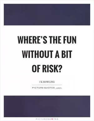 Where’s the fun without a bit of risk? Picture Quote #1