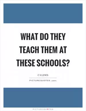 What do they teach them at these schools? Picture Quote #1