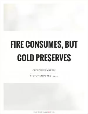 Fire consumes, but cold preserves Picture Quote #1