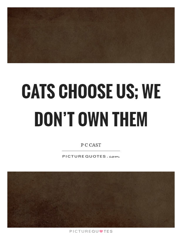 Cats choose us; we don't own them Picture Quote #1