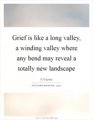 Grief is like a long valley, a winding valley where any bend may reveal a totally new landscape Picture Quote #1