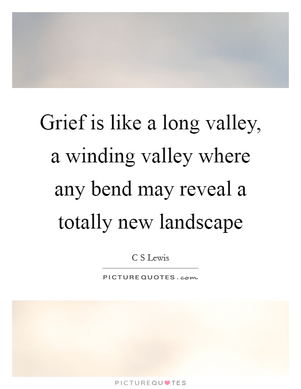 Grief is like a long valley, a winding valley where any bend may reveal a totally new landscape Picture Quote #1