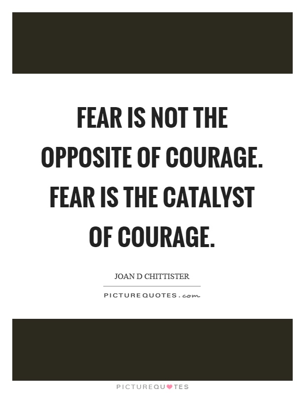 Fear is not the opposite of courage. Fear is the catalyst of courage Picture Quote #1