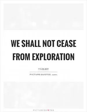 We shall not cease from exploration Picture Quote #1