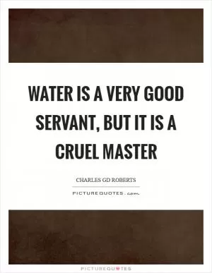 Water is a very good servant, but it is a cruel master Picture Quote #1