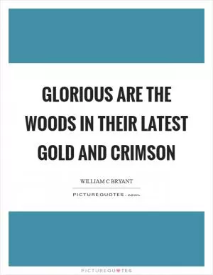 Glorious are the woods in their latest gold and crimson Picture Quote #1