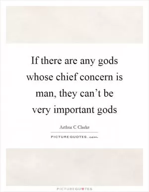 If there are any gods whose chief concern is man, they can’t be very important gods Picture Quote #1