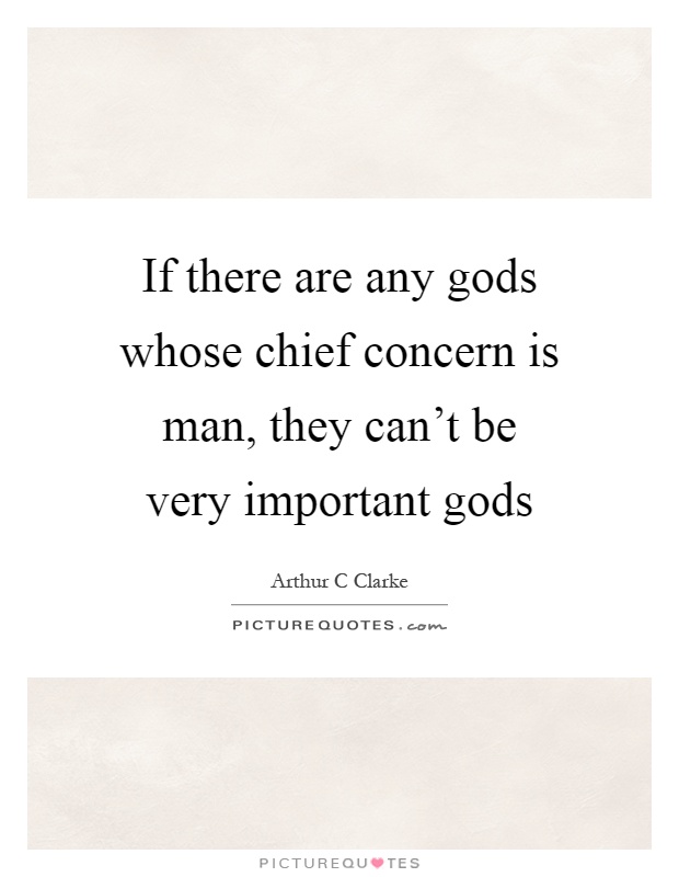 If there are any gods whose chief concern is man, they can't be very important gods Picture Quote #1