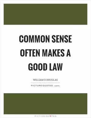 Common sense often makes a good law Picture Quote #1