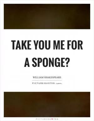 Take you me for a sponge? Picture Quote #1