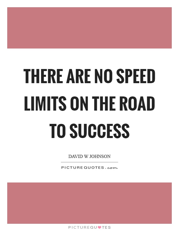 There are no speed limits on the road to success Picture Quote #1