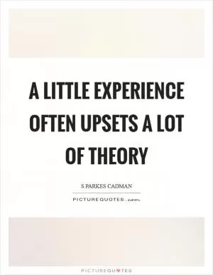 A little experience often upsets a lot of theory Picture Quote #1