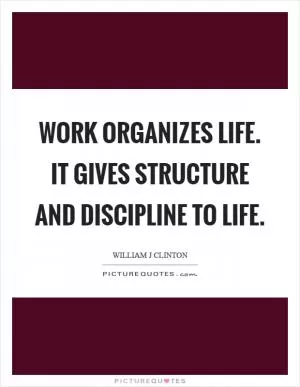 Work organizes life. It gives structure and discipline to life Picture Quote #1