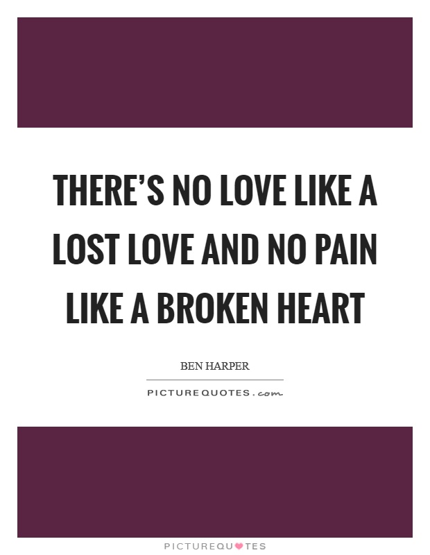 There's no love like a lost love and no pain like a broken heart Picture Quote #1