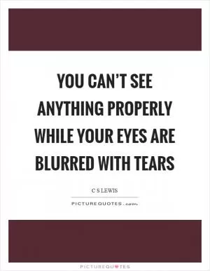 You can’t see anything properly while your eyes are blurred with tears Picture Quote #1