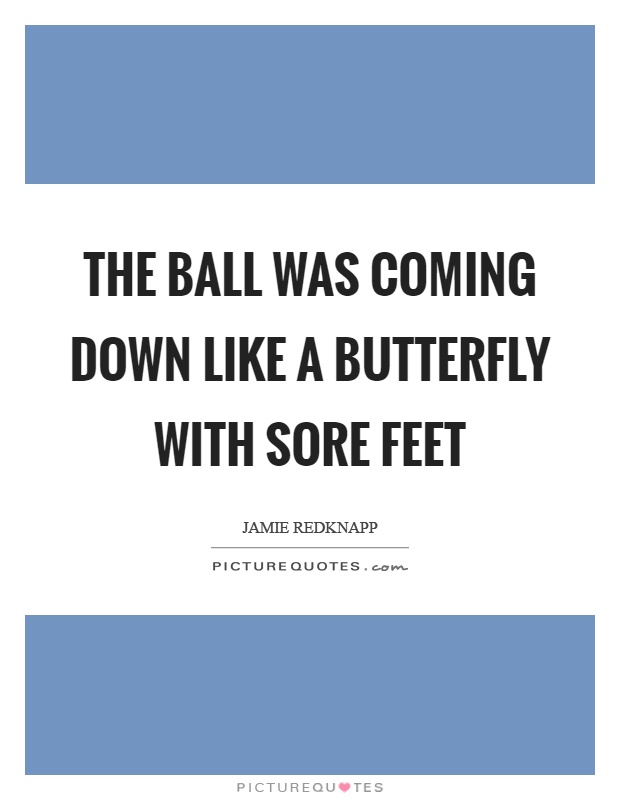 The ball was coming down like a butterfly with sore feet Picture Quote #1