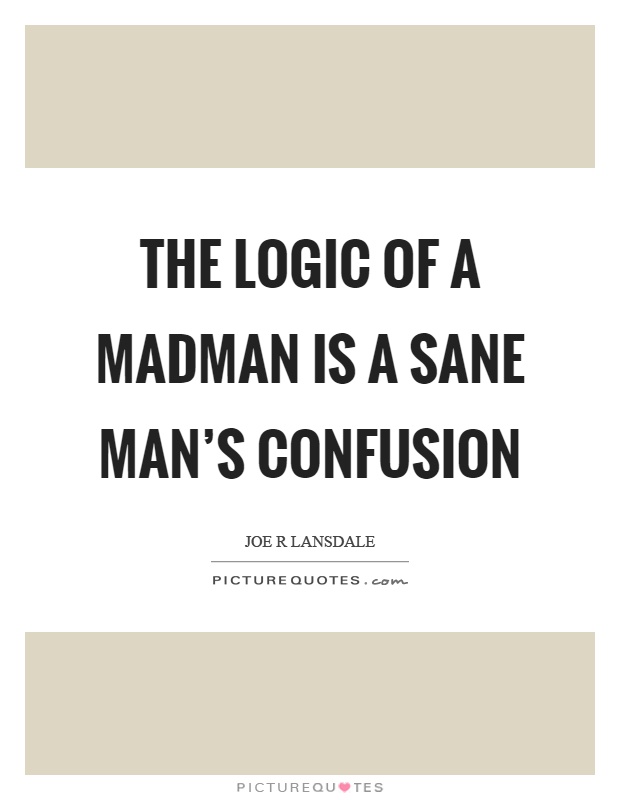 The logic of a madman is a sane man's confusion Picture Quote #1