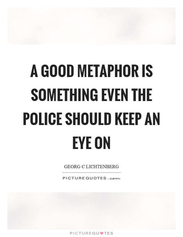 A good metaphor is something even the police should keep an eye on Picture Quote #1