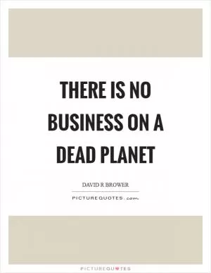 There is no business on a dead planet Picture Quote #1