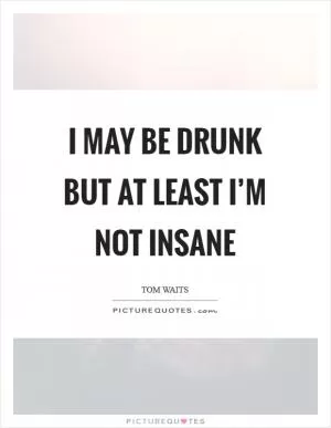 I may be drunk but at least I’m not insane Picture Quote #1