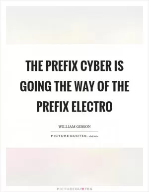 The prefix cyber is going the way of the prefix electro Picture Quote #1