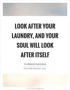 Look after your laundry, and your soul will look after itself Picture Quote #1