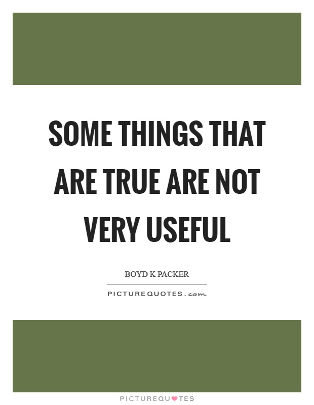 Some things that are true are not very useful Picture Quote #1