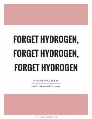 Forget hydrogen, forget hydrogen, forget hydrogen Picture Quote #1
