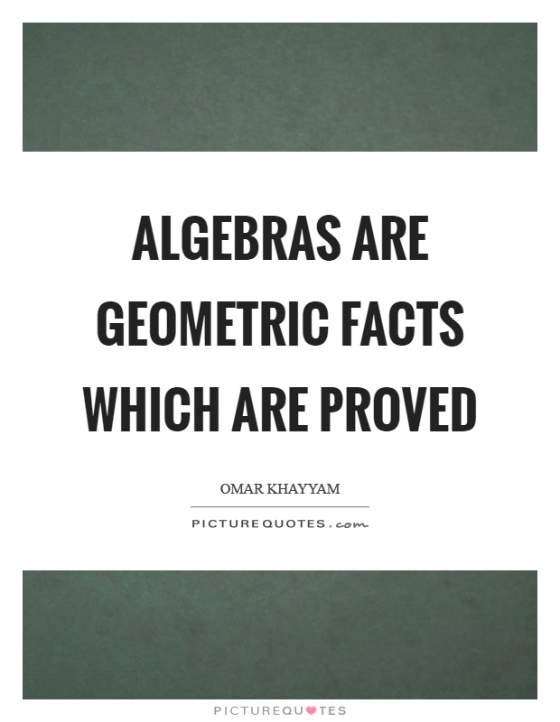 Algebras are geometric facts which are proved Picture Quote #1