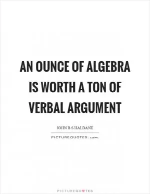 An ounce of algebra is worth a ton of verbal argument Picture Quote #1