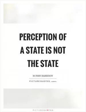 Perception of a state is not the state Picture Quote #1