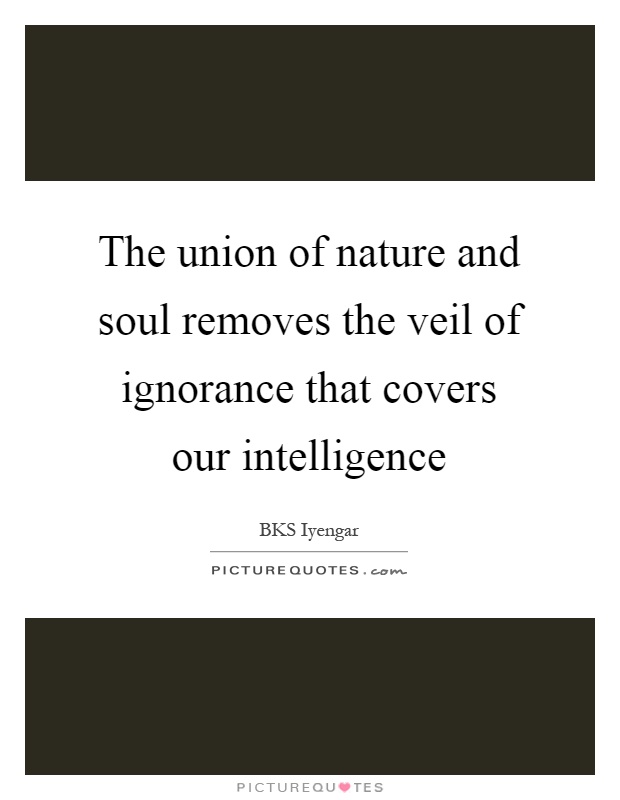 The union of nature and soul removes the veil of ignorance that covers our intelligence Picture Quote #1