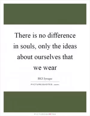 There is no difference in souls, only the ideas about ourselves that we wear Picture Quote #1
