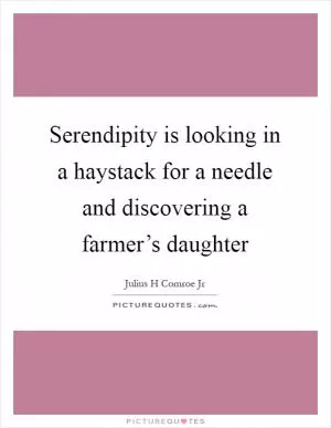 Serendipity is looking in a haystack for a needle and discovering a farmer’s daughter Picture Quote #1