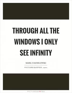Through all the windows I only see infinity Picture Quote #1