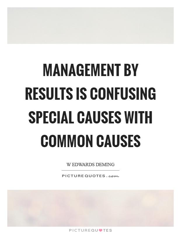 Management by results is confusing special causes with common causes Picture Quote #1