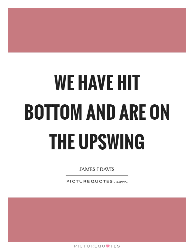 We have hit bottom and are on the upswing Picture Quote #1