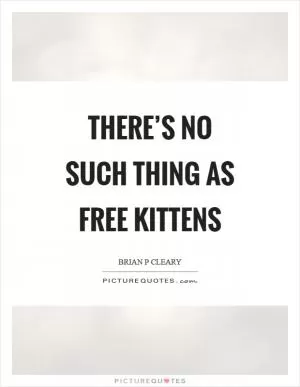 There’s no such thing as free kittens Picture Quote #1