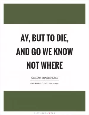 Ay, but to die, and go we know not where Picture Quote #1