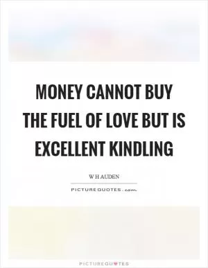 Money cannot buy the fuel of love but is excellent kindling Picture Quote #1