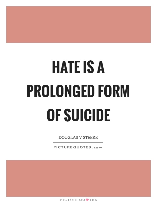 Hate is a prolonged form of suicide Picture Quote #1