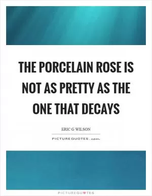The porcelain rose is not as pretty as the one that decays Picture Quote #1