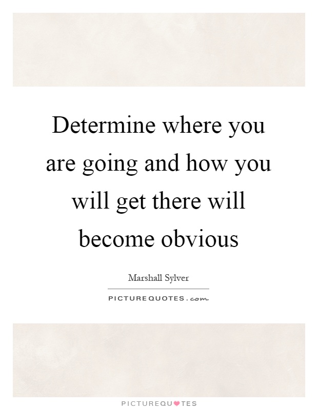 Determine where you are going and how you will get there will become obvious Picture Quote #1