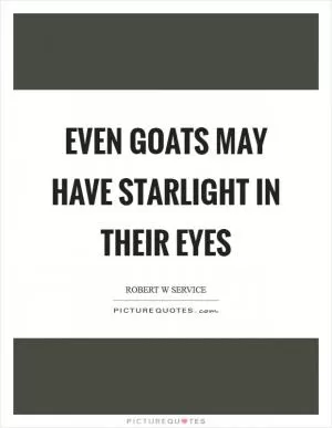 Even goats may have starlight in their eyes Picture Quote #1