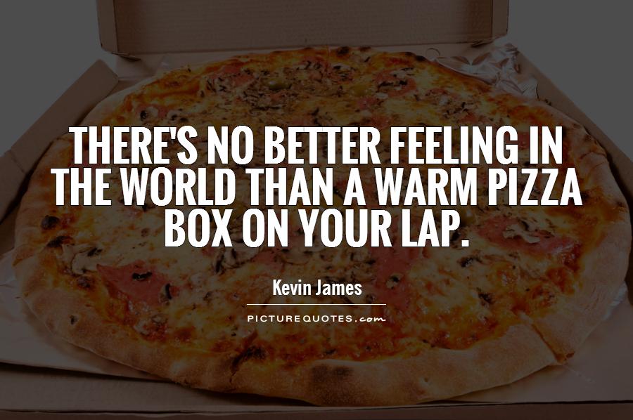 There's no better feeling in the world than a warm pizza box on your lap Picture Quote #1