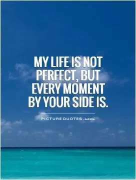 My life is not perfect, but every moment by your side is Picture Quote #1